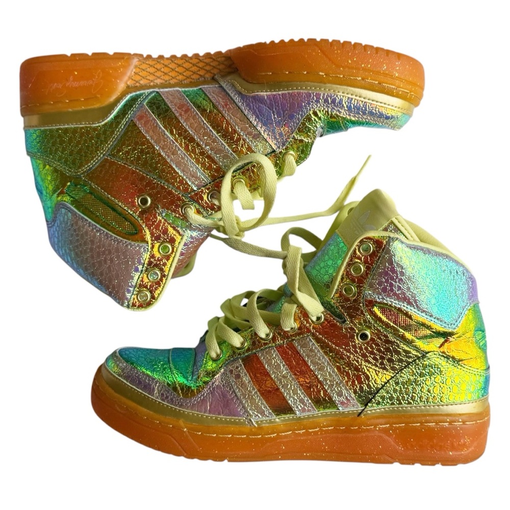 Adidas Jeremy Scott Iridescent Foil Sneakers | 7.5 MENS/ 8.5 WOMENS - UNISEX - Picture 6 of 12